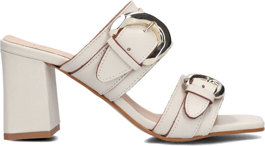 LINA LOCCHI Muiltjes Dames Led 2 Band Slipper Met Gespen Hh Maat: 36 Materiaal: Leer Kleur: Wit