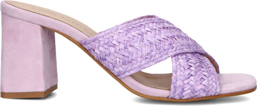 LINA LOCCHI Muiltjes Dames Raffia Kruisslipper Hh Maat: 40 Materiaal: Raffia Kleur: Paars
