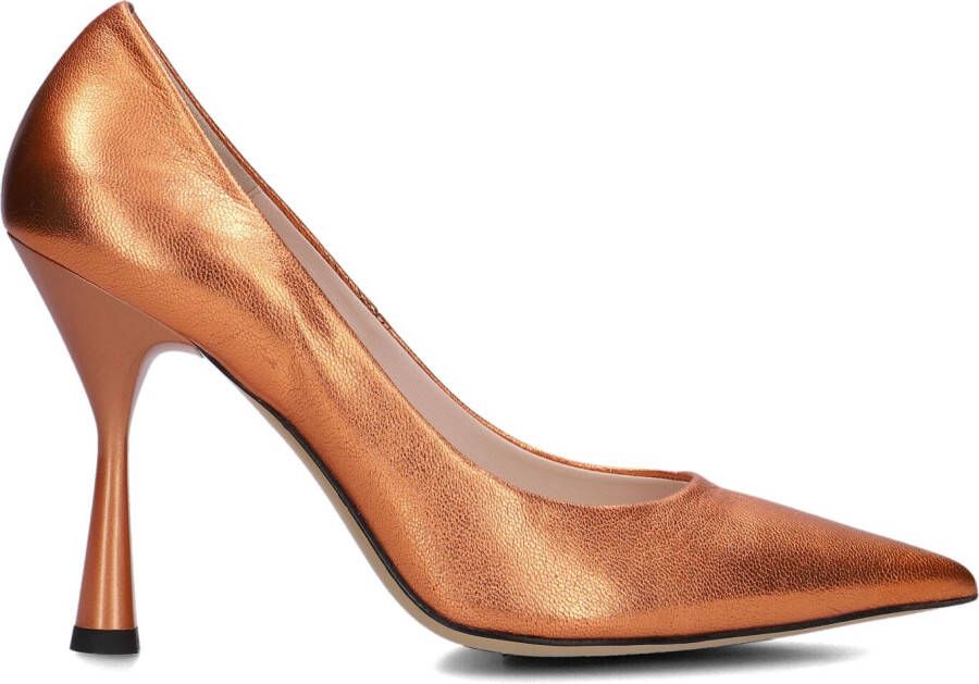 Lina Locchi Pumps Stiletto Dames Damesschoenen Leer Glitter Kitten heel hoogte L1251 Oranje