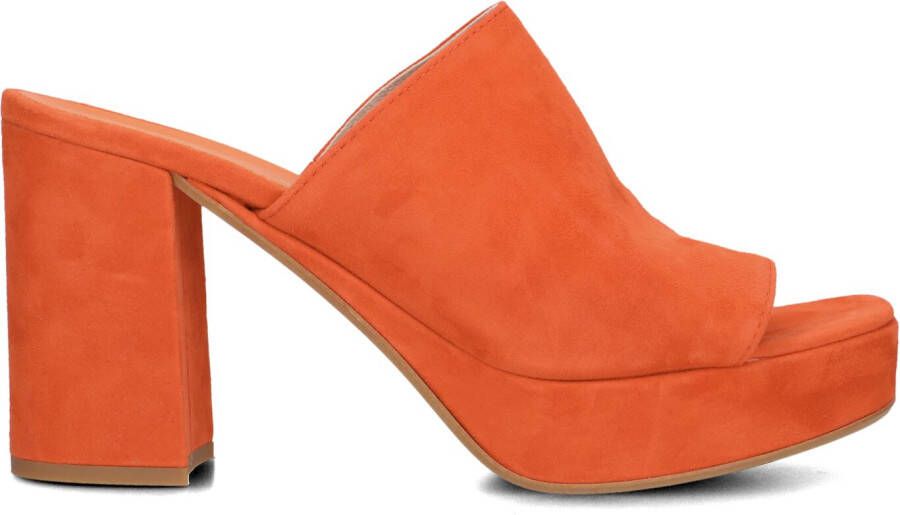 Lina Locchi Sandalen Dames Damesschoenen Suède Plateauhak hoogte L1275 Oranje
