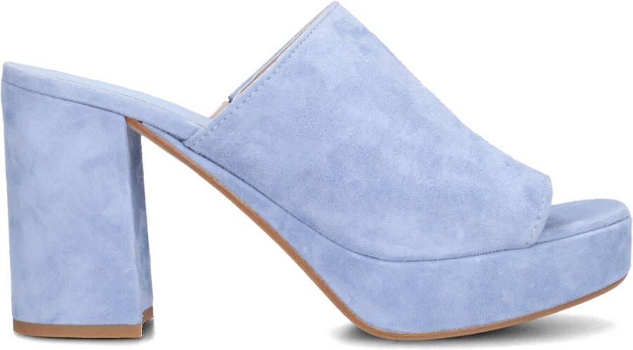 Lina Locchi Sandalen Dames Damesschoenen Suède Plateauhak hoogte L1275 Jeans blauw