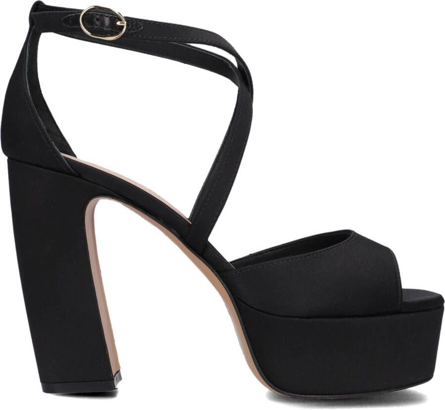 Lina Locchi Sandalen Dames Damesschoenen Leer Plateauhak hoogte 10 cm L1296 Zwart - Foto 7