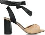 Lina Locchi Sandalen Dames Damesschoenen Leer Blokhak hoogte L1302 Bruin combi - Thumbnail 2