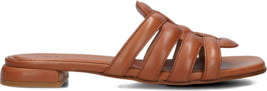 LINA LOCCHI Slippers Dames 566-25p Maat: 37 Materiaal: Leer Kleur: Cognac - Foto 3
