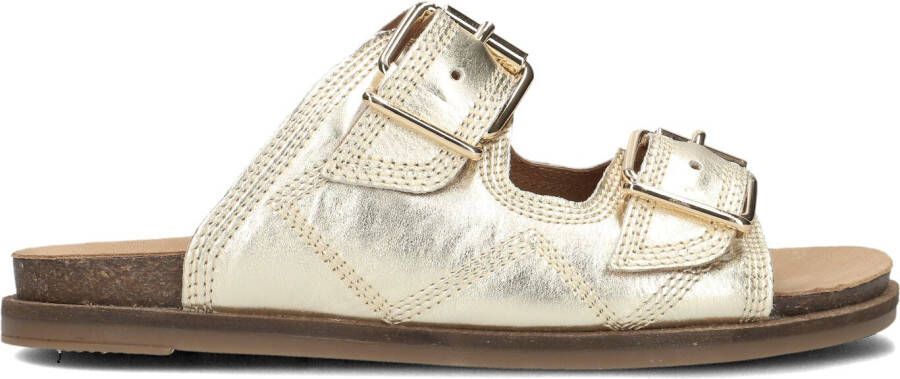 LINA LOCCHI Slippers Dames Led 2 Band Slipper Met Stiksels Maat: 36 Materiaal: Leer Kleur: Goud - Foto 3