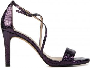 Lodi Sandalen Dames Damesschoenen Suède Pythonprint Blokhak hoogte 9 cm IDAIRA X Paars