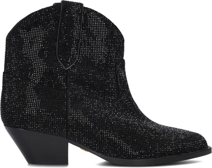 Lola Cruz Cowboylaarzen Dames Laarzen Damesschoenen Leer Glitter 312T00BK Zwart - Foto 2