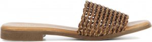 Mace Slippers Dames Sandalen Instappers Damesschoenen Synthetisch Blokhak M1128 Beige