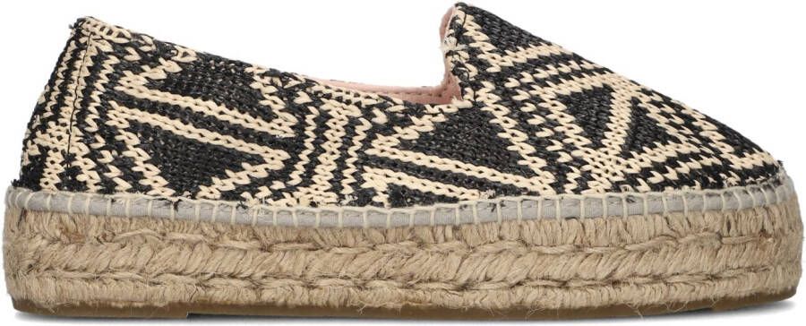 Manebi Espadrilles Female Instappers Damesschoenen Canvas G52D0 Zwart combi