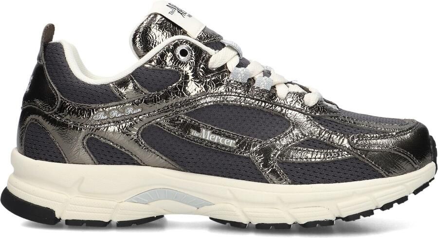 MERCER AMSTERDAM Lage Sneakers Dames The Re-run Cracked Leatherlook Antraciet