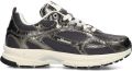 MERCER AMSTERDAM Lage Sneakers Dames The Re-run Cracked Leatherlook Antraciet - Grijs