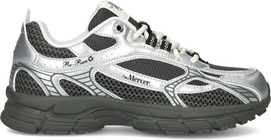 MERCER AMSTERDAM Lage Sneakers Dames The Re-run Scratched Leatherlook Zilver - Foto 2