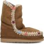 MOU Enkellaarsjes Dames Pantoffels Damesschoenen Suède Eskimo 24 Cognac combi - Thumbnail 3