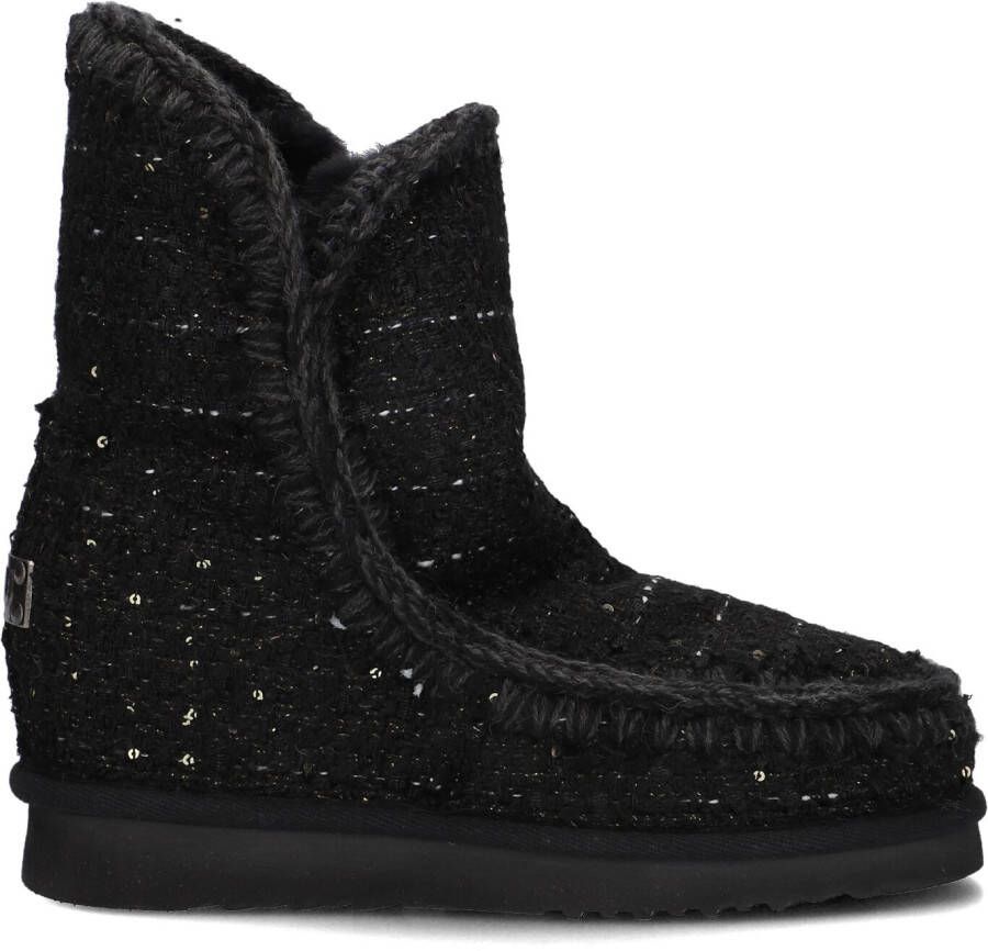 MOU Enkellaarsjes Dames Inner Wedge Tweed Maat: 39 Materiaal: Textiel Kleur: Zwart