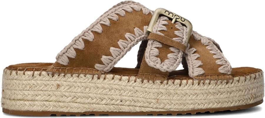 MOU Slippers Dames Jute Sandal Suède Bruin - Foto 2