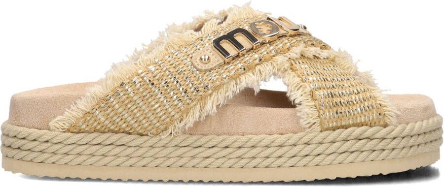 MOU Slippers Dames Criss-cross Maat: 39 Materiaal: Raffia Kleur: Beige