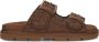 MOU Slippers Dames Low Bio Sandal 2buckles Monoch Maat: 36 Materiaal: Suède Kleur: Bruin - Thumbnail 3