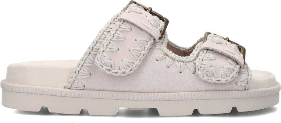 MOU Slippers Dames Low Bio Sandal 2buckles Monoch Maat: 36 Materiaal: Suède Kleur: Grijs - Foto 4