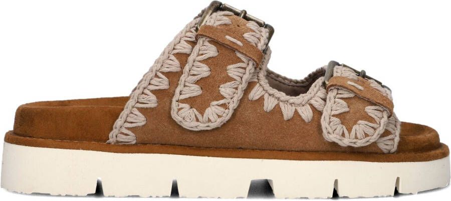 MOU Slippers Dames New Bio Maat: 36 Materiaal: Suède Kleur: Cognac
