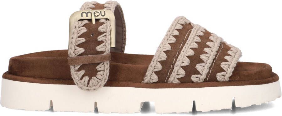 MOU Teenslippers Dames Bio Sandal Buckle Strap Maat: 39 Materiaal: Suède Kleur: Bruin