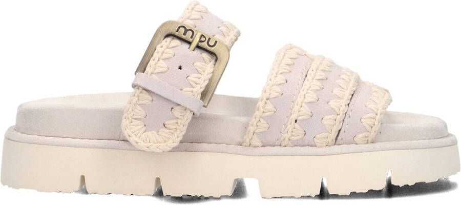 MOU Teenslippers Dames Bio Sandal Buckle Strap Maat: 40 Materiaal: Suède Kleur: Grijs