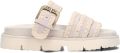 MOU Slippers Dames Bio Sandal Buckle Strap Suède Grijs - Grijs