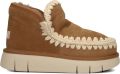 MOU Vachtlaarzen Dames Eskimo Bounce Sneaker Suède Cognac - Bruin