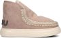 MOU Vachtlaarzen Dames Eskimo Sneaker Bold Glitter Logo Maat: 35 Materiaal: Suède Kleur: Beige - Thumbnail 3