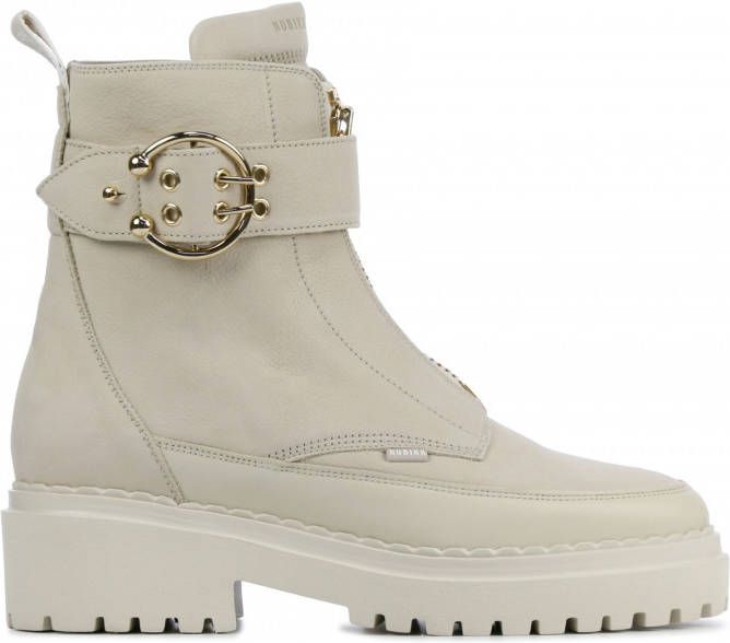 Nubikk Dames Enkellaarsjes in Nubuck (Beige) - Schoenen.nl
