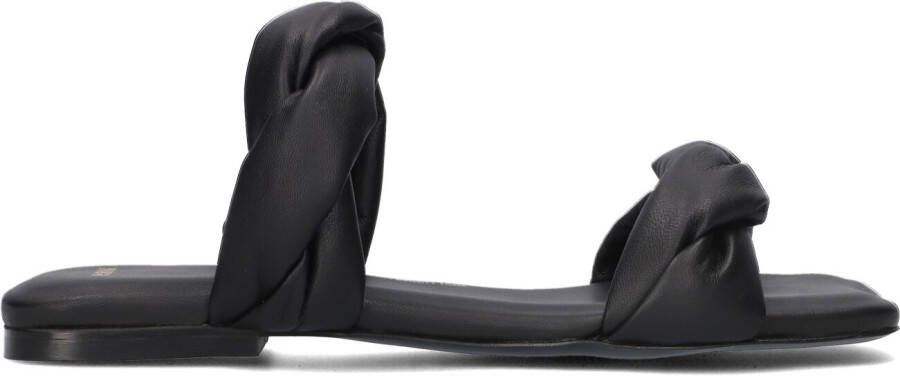 NUBIKK Slippers Dames Square Twist Maat: 37 Materiaal: Leer Kleur: Zwart