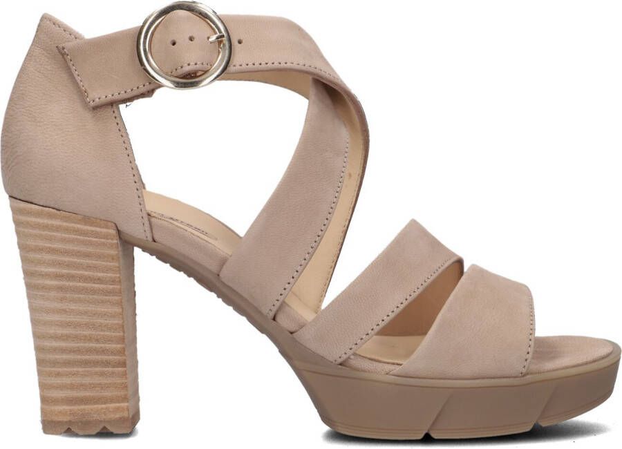 Paul Green Sandalen Dames Damesschoenen Suède Blokhak hoogte 8 cm 7942 Beige - Foto 4