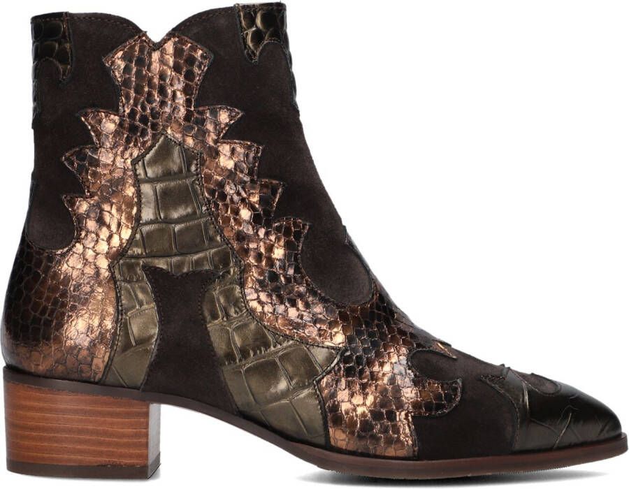 PERTINI Enkellaarsjes Dames 32709 Maat: 39 5 Materiaal: Suède Kleur: Brons