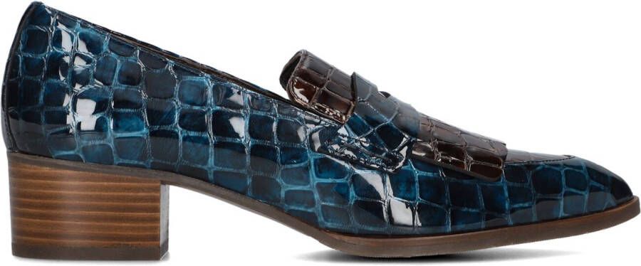 Pertini Instappers Dames Instapschoenen Damesschoenen Leer Dierenprint 32542 combi Blauw combi - Foto 3