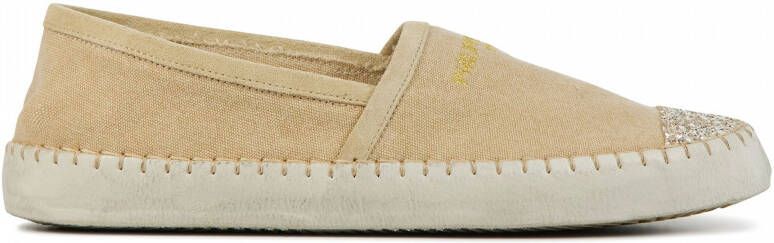 Philippe Model Instappers Dames Instapschoenen Damesschoenen Canvas Glitter Marseille Low Beige