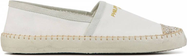 Philippe Model Instappers Dames Instapschoenen Damesschoenen Canvas Glitter Marseille Low Wit