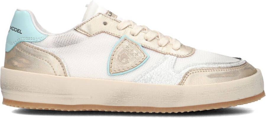 PHILIPPE MODEL Lage Sneakers Dames Nice Low Woman Maat: 38 Materiaal: Leer Kleur: Goud