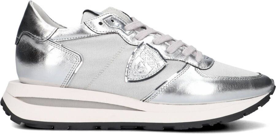 PHILIPPE MODEL Lage Sneakers Dames Tropez Haute Low Woman Maat: 40 Materiaal: Leer Kleur: Zilver