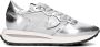 PHILIPPE MODEL Lage Sneakers Dames Tropez Haute Low Woman Maat: 40 Materiaal: Leer Kleur: Zilver - Thumbnail 4