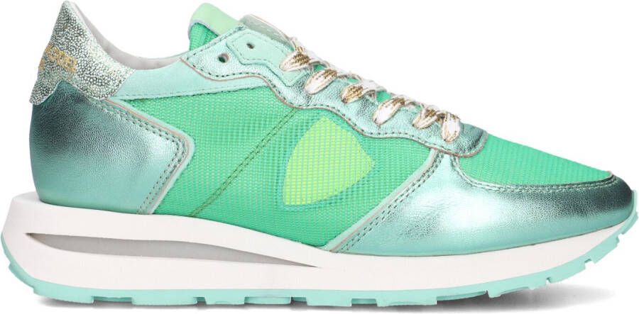 PHILIPPE MODEL Lage Sneakers Dames Tropez Haute Low Woman Maat: 36 Materiaal: Leer Kleur: Groen