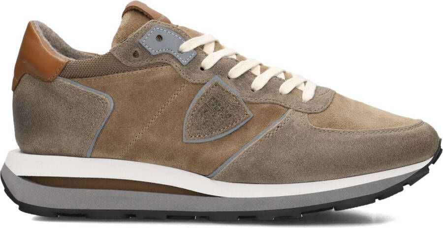 PHILIPPE MODEL Lage Sneakers Heren Tropez Haute Low Man Maat: 46 Materiaal: Suède Kleur: Taupe