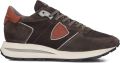 PHILIPPE MODEL Lage Sneakers Heren Tropez Haute Low Man Textiel Bruin - Bruin