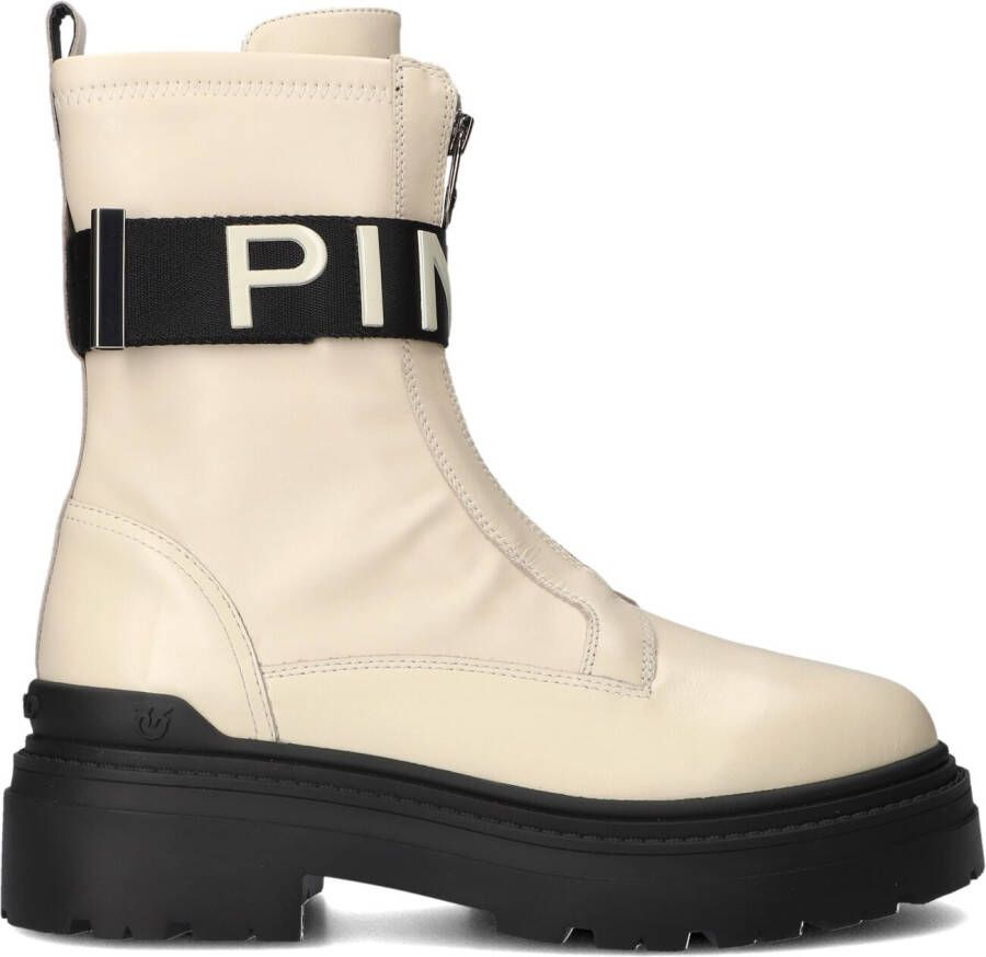 PINKO Biker Boots Dames Mia 13 Maat: 39 Materiaal: Leer Kleur: Beige - Foto 4