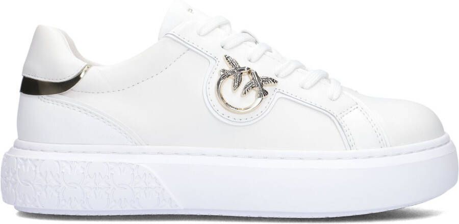 Pinko Low-Top Sneakers Panelled White Calf Leather Sneakers With Love Bir in wit - Foto 13