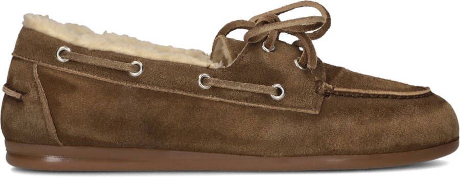 POSA Mocassins Dames Boat Loafer Veg-shearling Maat: 39 Materiaal: Suède Kleur: Bruin