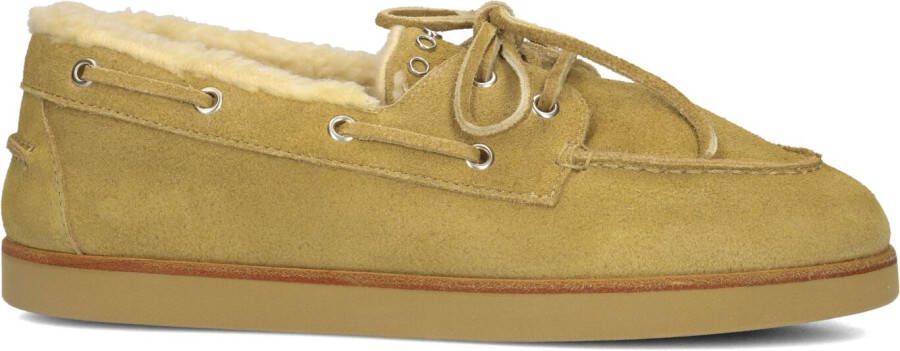 POSA Loafers Dames Deck Loafer Shearling Maat: 38 Materiaal: Suède Kleur: Camel
