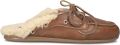 POSA Instappers Dames Boat Loafer Mule Fur Leer Cognac - Bruin