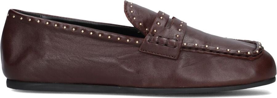 POSA Loafers Dames Bardot Loafer Studs Leer Bruin