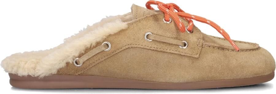 POSA Instappers Dames Boat Loafer Mule Fur Maat: 37 Materiaal: Suède Kleur: Camel
