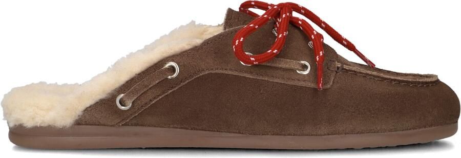 POSA Loafers Dames Boat Loafer Mule Fur Maat: 40 Materiaal: Suède Kleur: Bruin