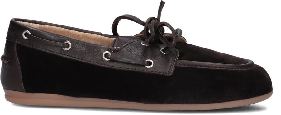 POSA Loafers Dames Boat Loafer Velvet Suède Bruin